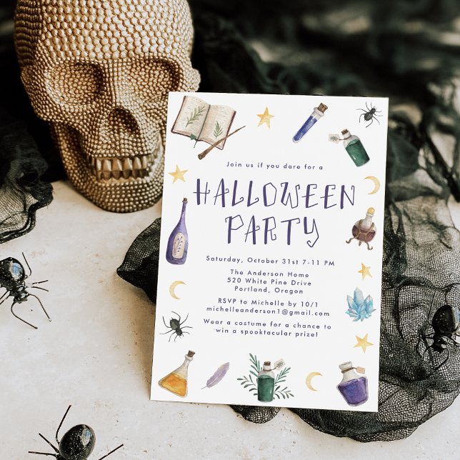 Halloweenfest med magiska trolldrycker inbjudningar (Skapare uppladdad)