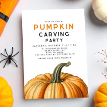 Halloweenfest med pumpa urgröpning