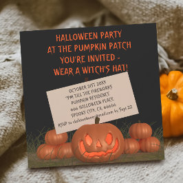 Halloweenfest med pumpa urgröpning magnetisk inbjudningskort