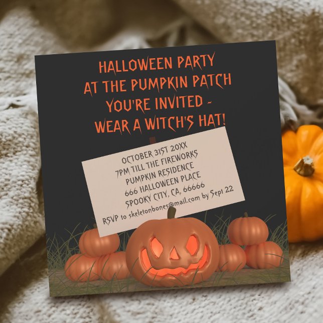 Halloweenfest med pumpa urgröpning magnetisk inbjudningskort (Halloween Pumpkin Carving Party Magnetic Invitation just for you)
