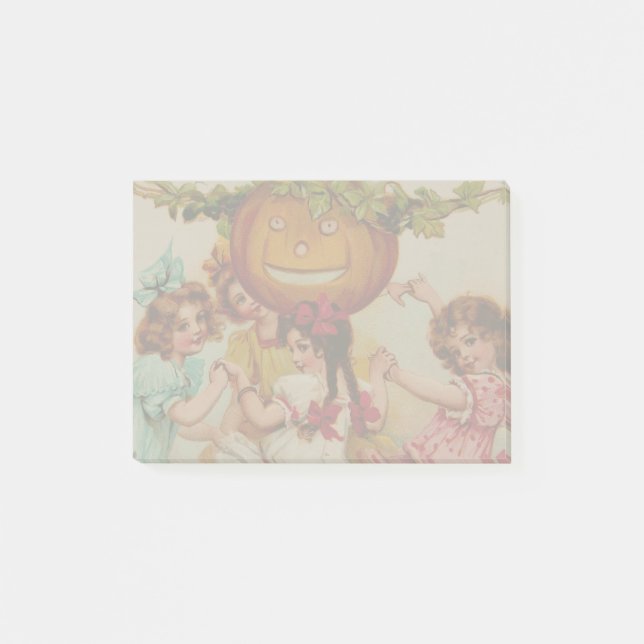 Halloweenfest med vintage pumpa post-it block (Framsida)