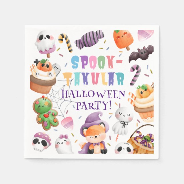 Halloweenfest Pappersduk Barn Spöklik Pappersservett (Framsidan)