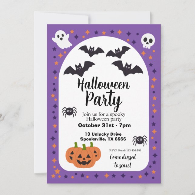 Halloweenfest Personlig  Inbjudningar (Framsida)