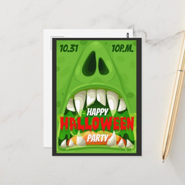 Halloweenfest Postkort Vykort (Fram/Back In Situ)