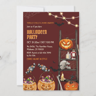 Halloweenfest Pumpkin Skalle Potion Spöklik Natt Inbjudningar