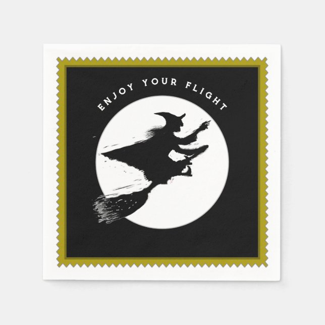 Halloweenfest Rolig Häxa Pappersservett (Framsidan)