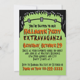 Halloweenfest Ryslig Natt Bus eller Godis Inbjudningar
