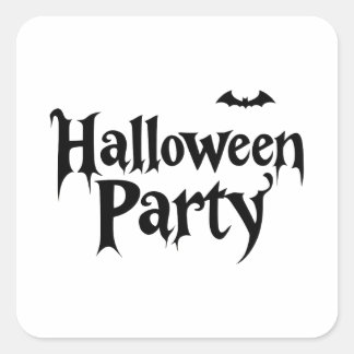 Halloweenfest Ryslig Text Fyrkantigt Klistermärke