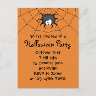 Halloweenfest Spider Inbjudan Vykort
