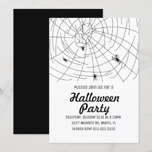 Halloweenfest Spider Ons Teckning Illustration Inbjudningar