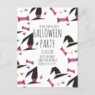 Halloweenfest Spindel Häxa Hatt Godis  Vykort