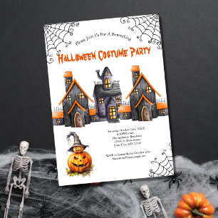 Halloweenfest Spökhus Pumpa Inbjudningar