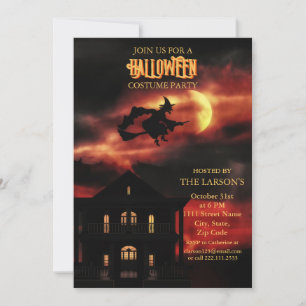 Halloweenfest Spöklik Husrum och Häxinvitation