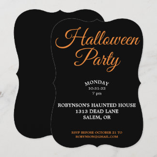 Halloweenfest Svart Inbjudan