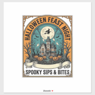 Halloweenfest T-Shirt Kuslig Fest Spökhus_1 Klistermärken