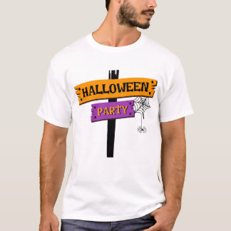 Halloweenfest T-shirt med spöklik grafik