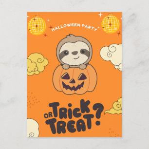 Halloweenfest Trix eller Godis Dovendyret Pumkin H Helg Vykort