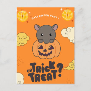Halloweenfest Trix eller godis Tapir Halloweenpump Helg Vykort