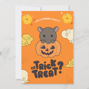 Halloweenfest Trix eller godis Tapir Pumkin Högtid Julkort