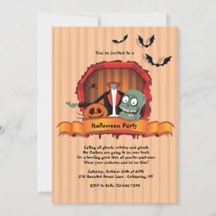 Halloweenfest utan huvud inbjudan