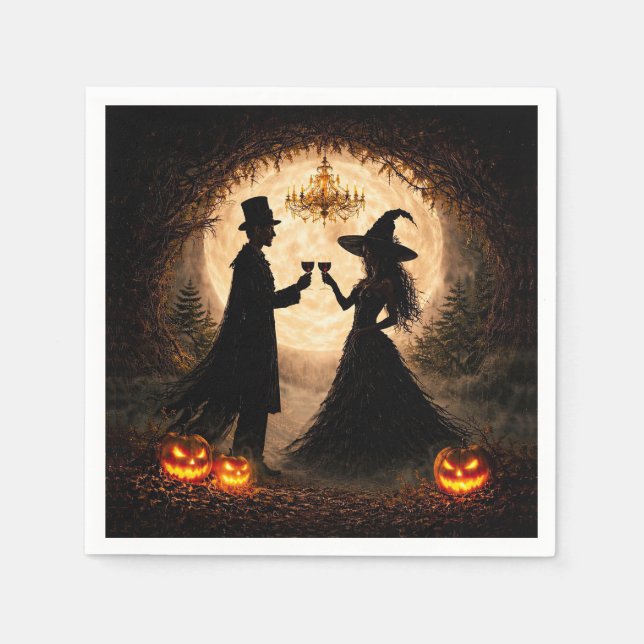 Halloweenfest Vin Tematisk  Pappersservett (Framsidan)