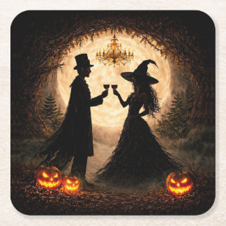 Halloweenfest Vin Tematisk Underlägg Papper Kvadrat
