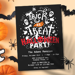 Halloweenfesten Buss eller Godis Inbjudningar