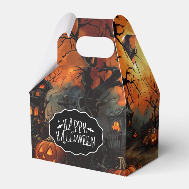 Halloweenfestlåda med gods presentaskar (Framsidan Sidan)