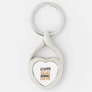 Halloweenfestskjorta, Halloween-skjorta, Halloween Twisted Heart Silverfärgad Nyckelring