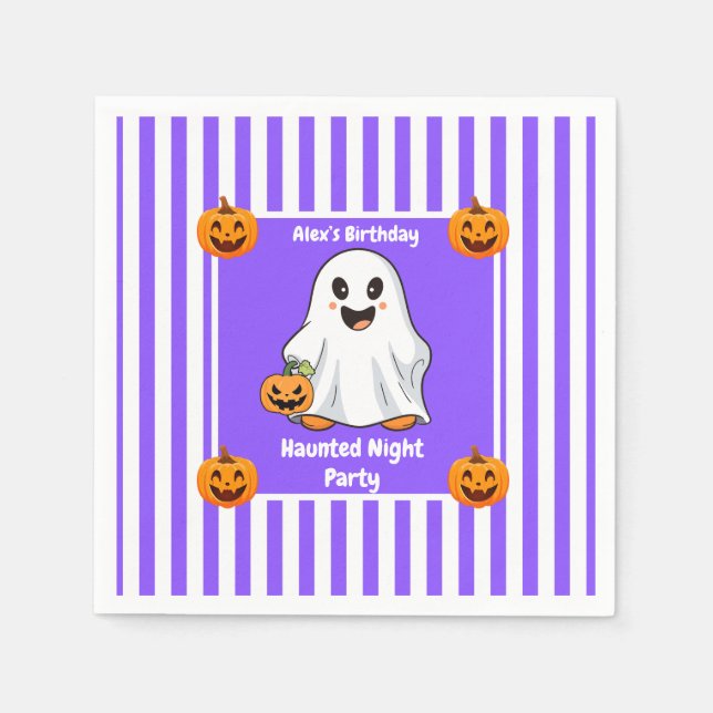 Halloweenfirande Födelsedagsfest – Halloween natt Pappersservett (Framsidan)