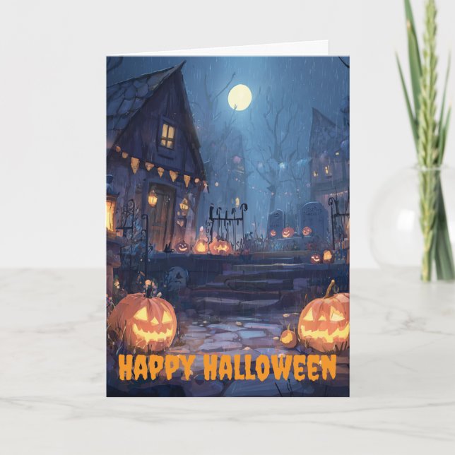 Halloweenfirande Helgkort (Framsida)