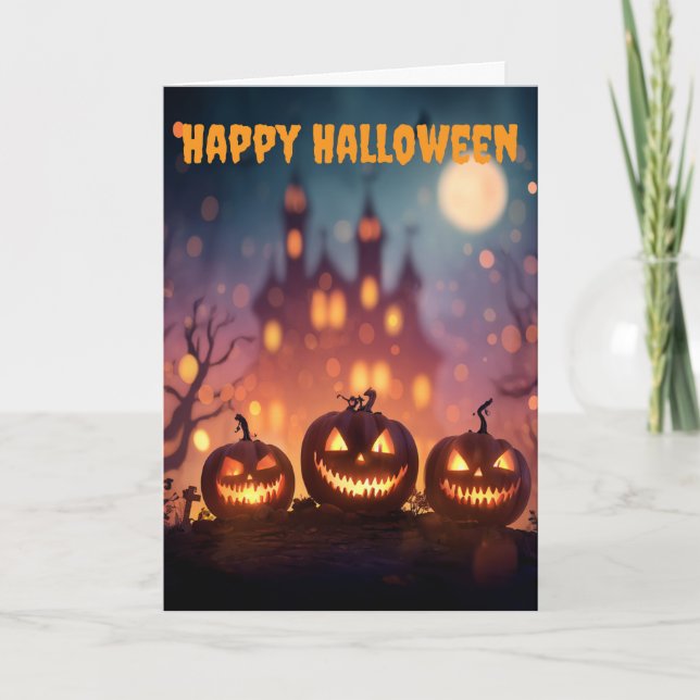 Halloweenfirande Helgkort (Framsida)