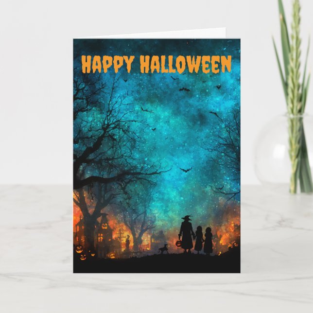 Halloweenfirande Helgkort (Framsida)