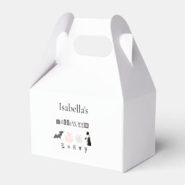 Halloweenfirande med lösennota med fladdermus, pum presentaskar