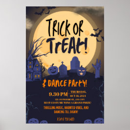 Halloweenfirande med trick or treat-dans 🎃 poster