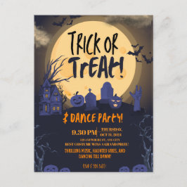 Halloweenfirande med trick or treat-inbjudan 🎃 helg vykort