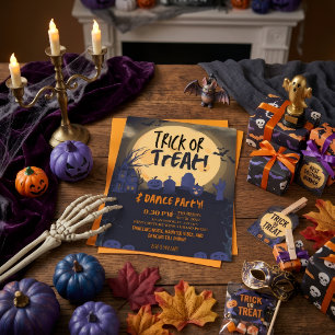 Halloweenfirande med trick or treat-inbjudan 🎃 inbjudningar