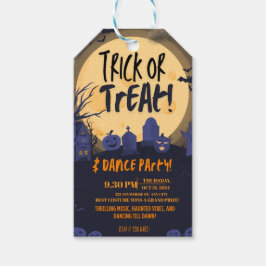 Halloweenfirande med trick or treat-inbjudan 🎃 presentetikett