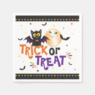 Halloweenfirande med Trick or Treat med söt fladde Pappersservett