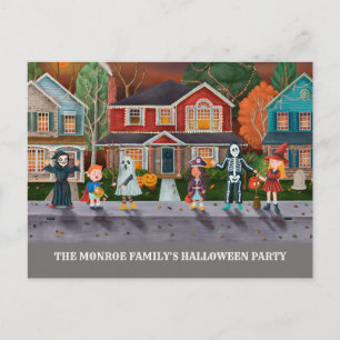 Halloweenfirande, Trick or Treat-inbjudan Meddelande Vykort