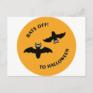 Halloweenfladdermöss Orange Vykort