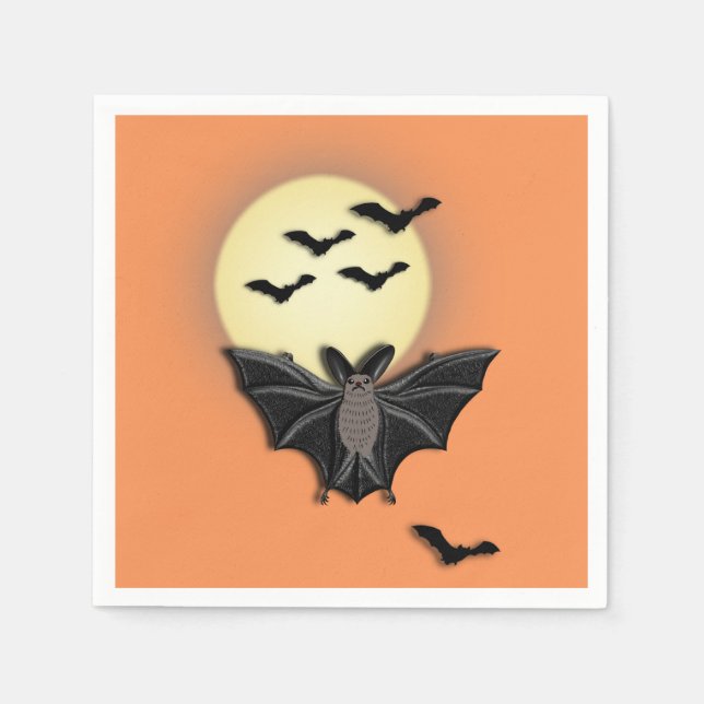 Halloweenfladdermöss Pappersservett (Framsidan)