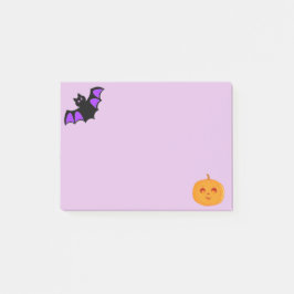 Halloweenfladdermus och pumpa post-it block