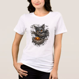 Halloweenfladdermus som bär kvistar för att bygga  t shirt