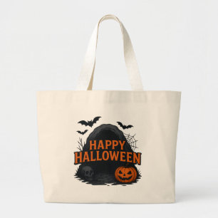 Halloweenhälsning från spökhåla jumbo tygkasse