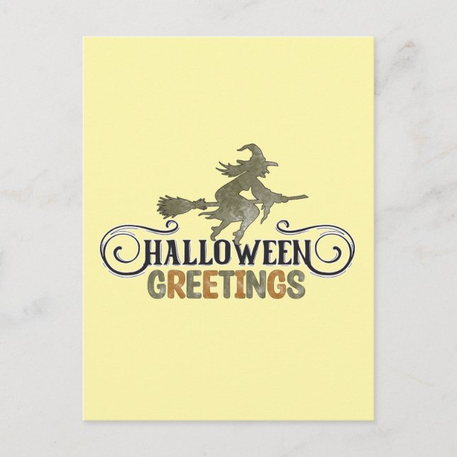 Halloweenhälsningar - Halloween Vykort (Framsida)