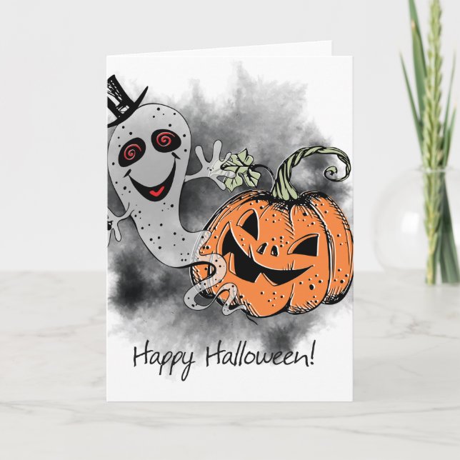 Halloweenhälsningar Kort (Framsida)