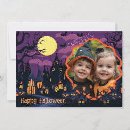 👻Halloweenhälsningar med anpassad bild Kort