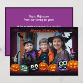 Halloweenhälsningar med anpassad fotokort kort