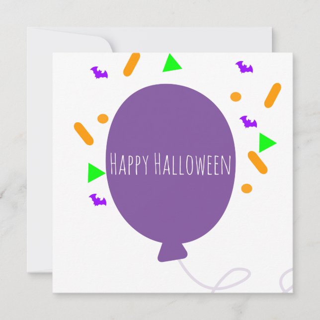 Halloweenhälsningskort | Ballongprydnader Tack Kort (Framsida)